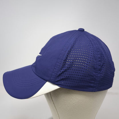 Nike Baseball Cap Blue One Size Swoosh Perforated Mesh Adjustable Golf hat