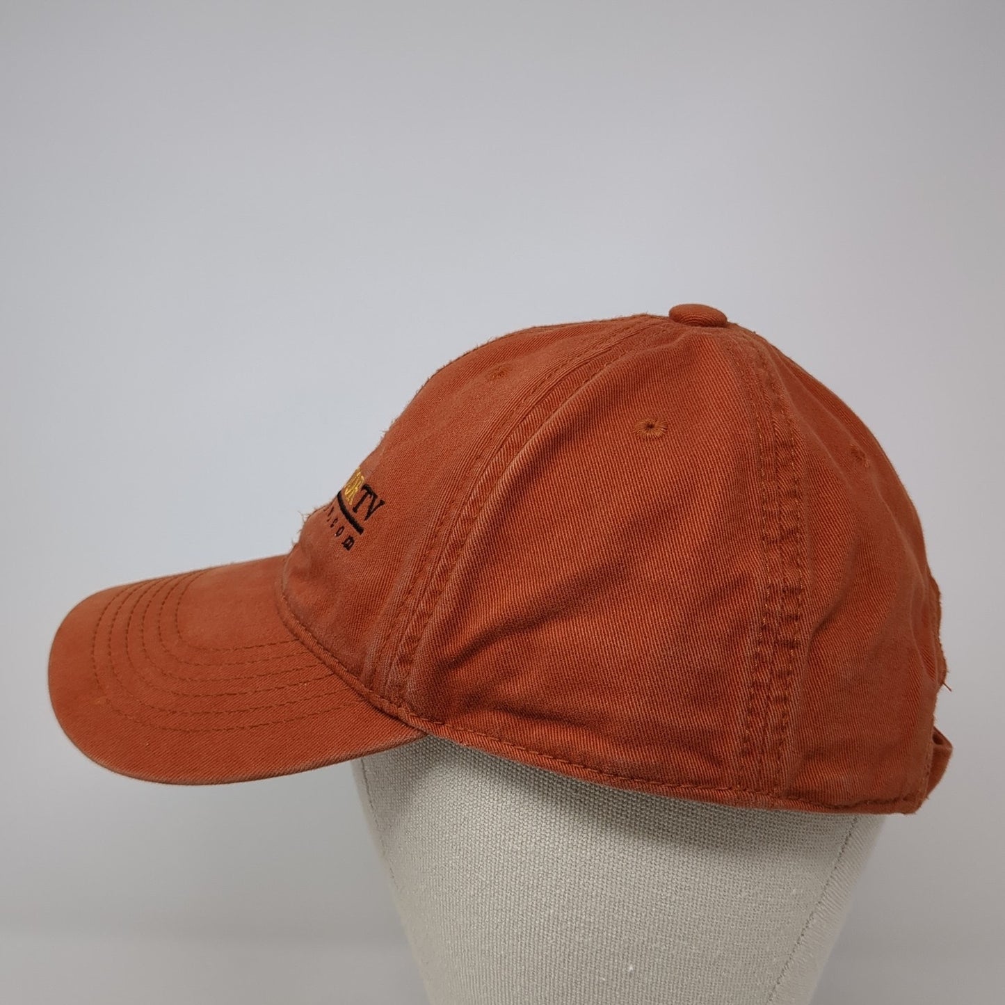 My Outdoor TV Slideback Baseball Cap Orange One Size Adjustable Embroidered