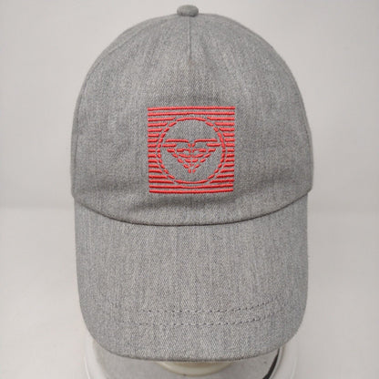 Roxy Strapback Hat Gray OSFA Adjustable Embroidered Solid Vent Holes