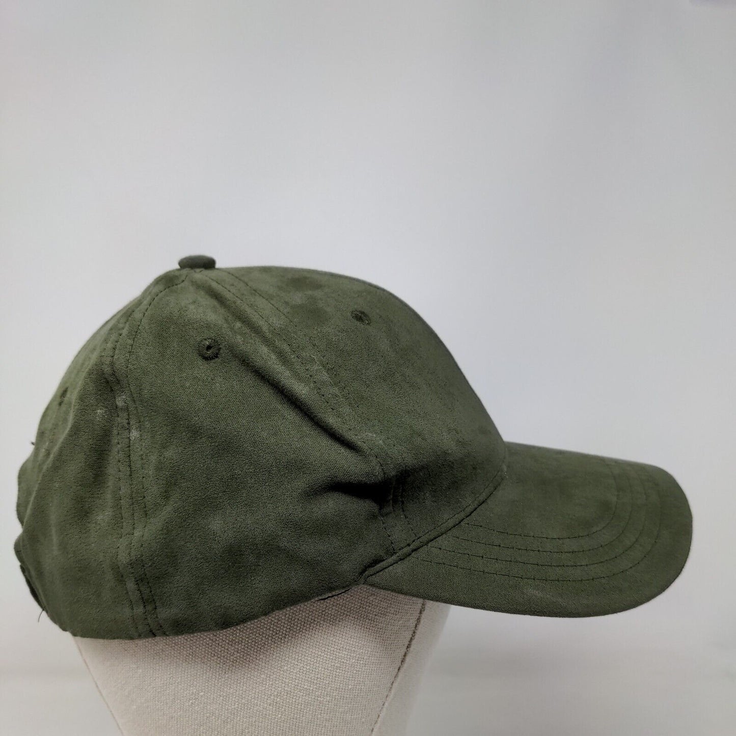 Unbranded Strapback Hat Green OSFA Adjustable 6 Panel Vent Holes Blank