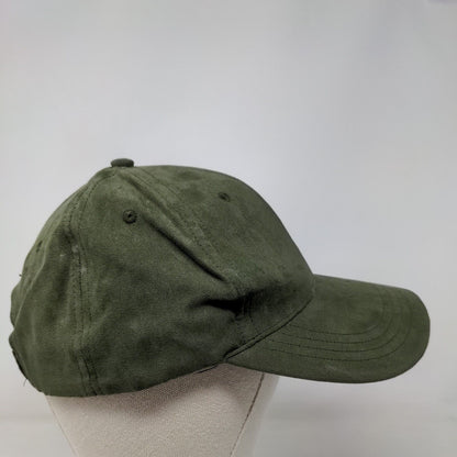Unbranded Strapback Hat Green OSFA Adjustable 6 Panel Vent Holes Blank