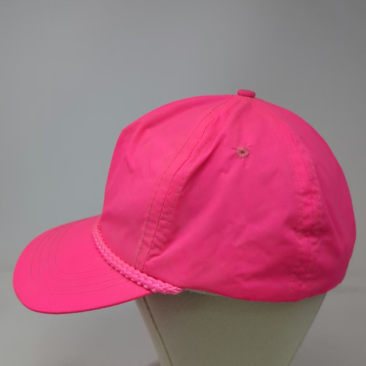 Sportcap 5 Panel Pink One Size Rope Snapback Hat Nylon Terry Cloth Unstructured