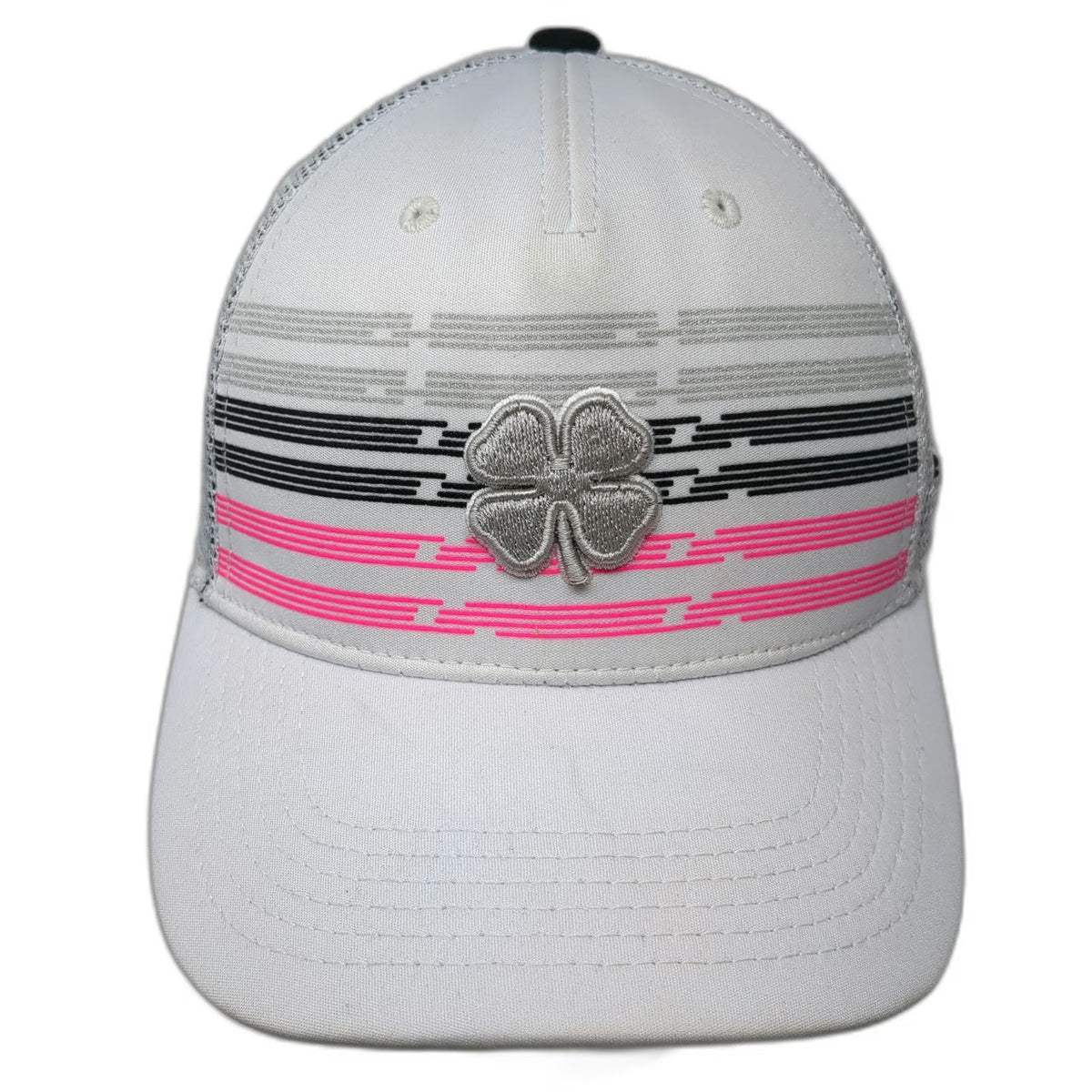Black Clover Trucker Hat White XL Live Lucky Mesh Snapback Pink Silver