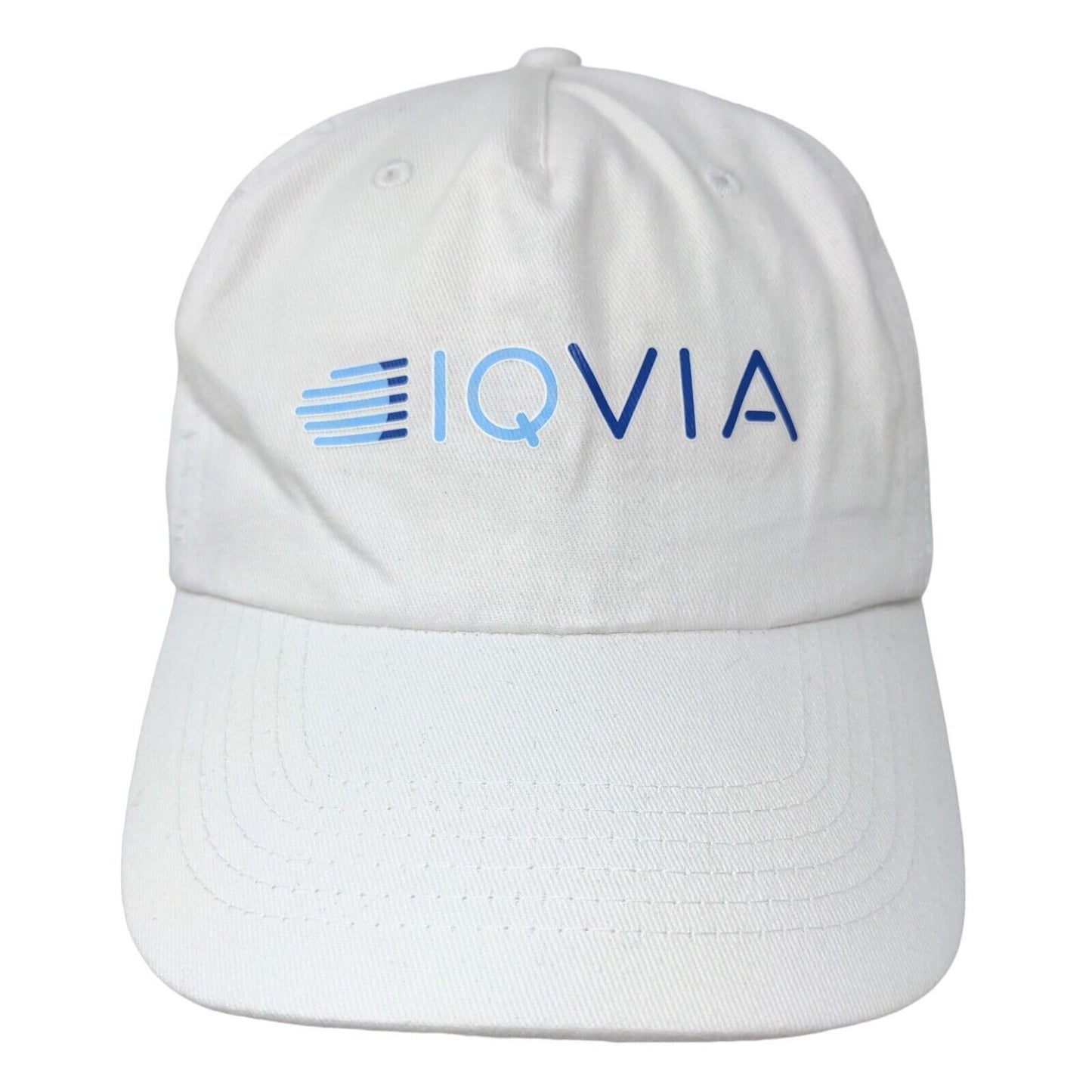 Hit Men's Strapback Hat White Size OSFM IQVIA Graphic Logo Cotton Adjustable