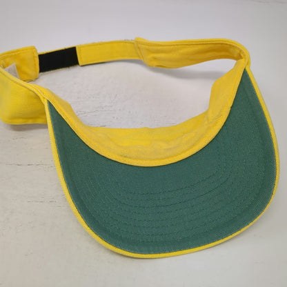 Nike Visor Yellow Swoosh Strapback Golf Athletic Sun Sport Hat Vintage