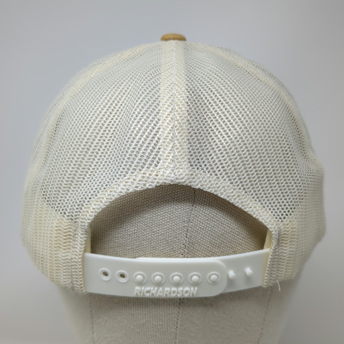 Richardson Trucker Hat Blue Beige L Mesh Snapback KattleGuard B & M Bull Logo