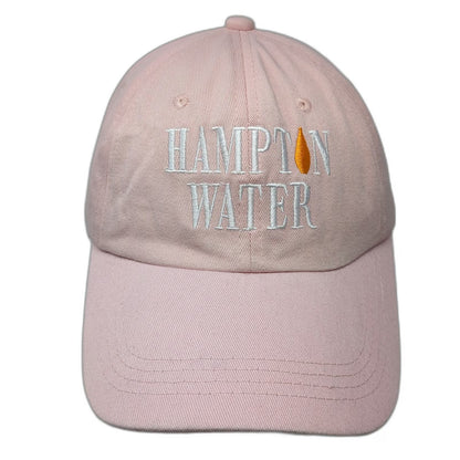 Hampton Water Rosé Wine Baseball Cap Pink One Size Adjustable Slideback Hat