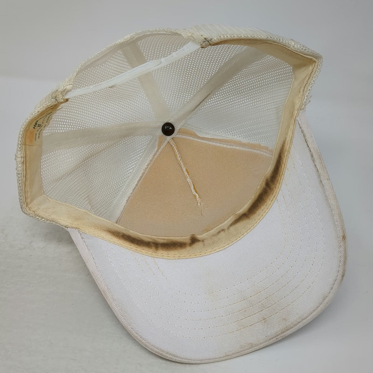 Headwear II Chevron Salt Lake Refinery 40 Years Trucker Hat White One Size Mesh