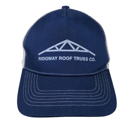 Ridgway Roof Truss Co. Snapback Trucker Hat Blue One Size Mesh Back Cobra