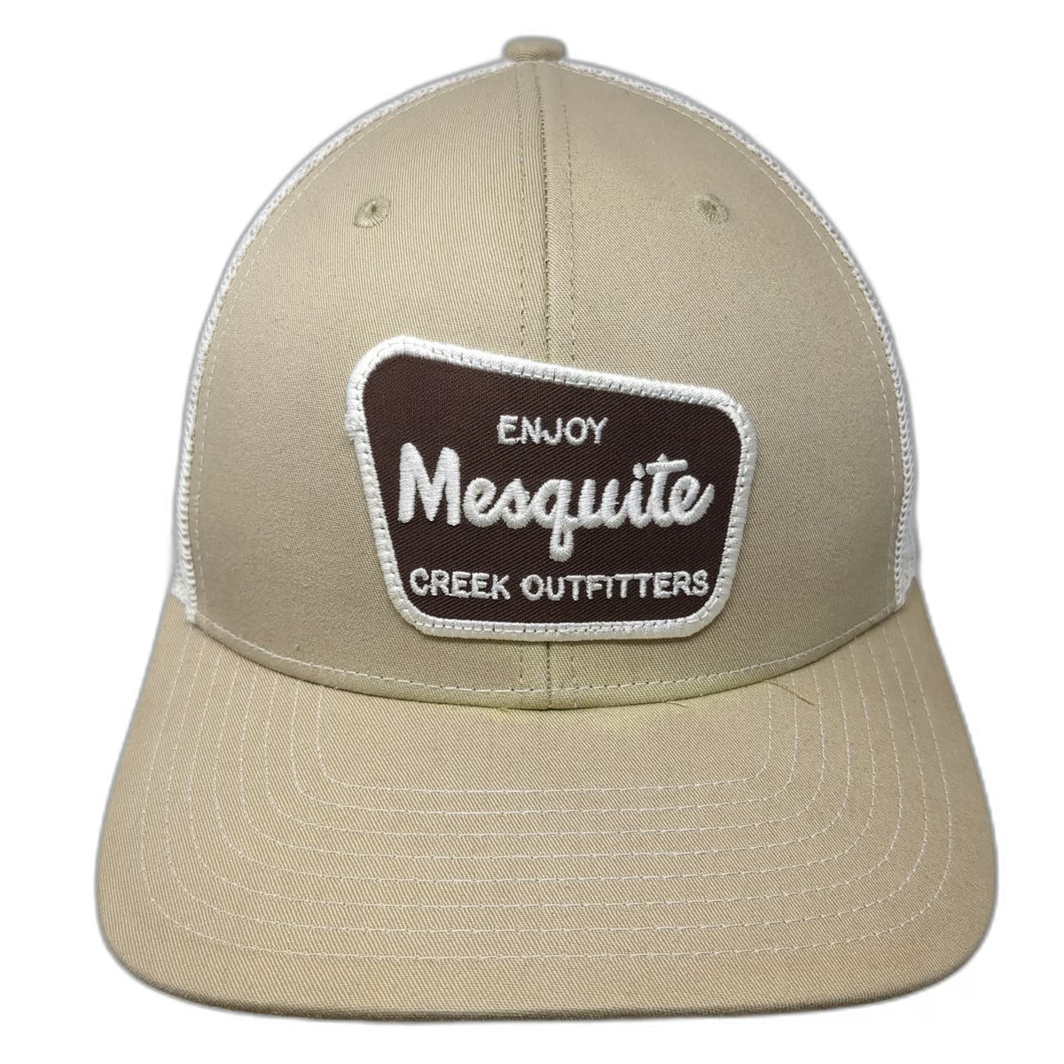 Richardson Trucker Hat Beige OSFM Mesquite Creek Outfitters Mesh Back Snapback