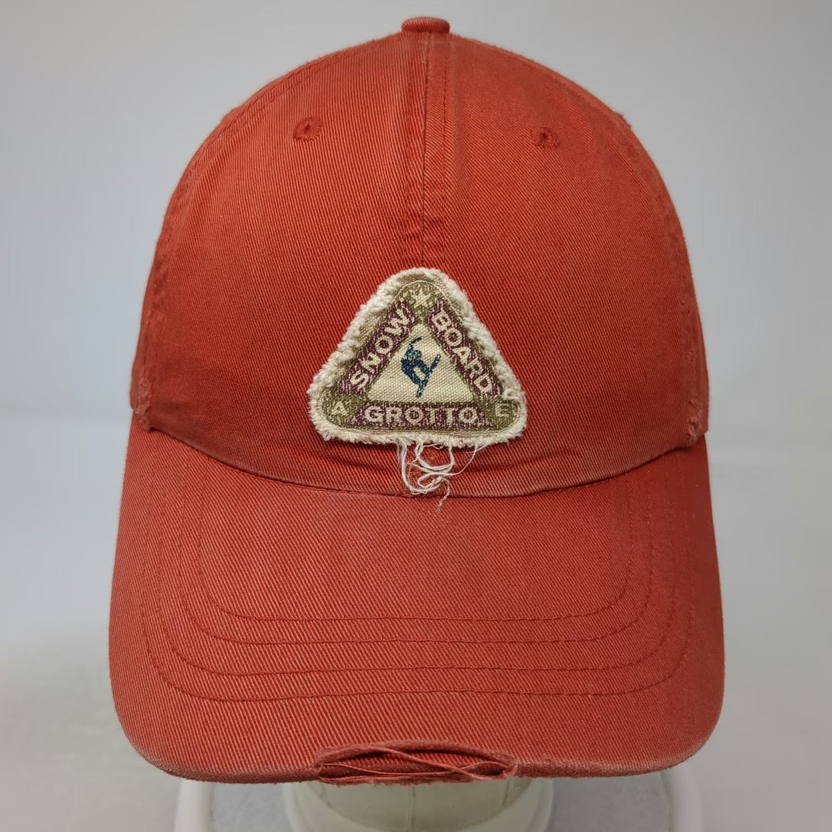 American Eagle Baseball Cap Orange One Size Distressed Snowboard Patch AE Hat
