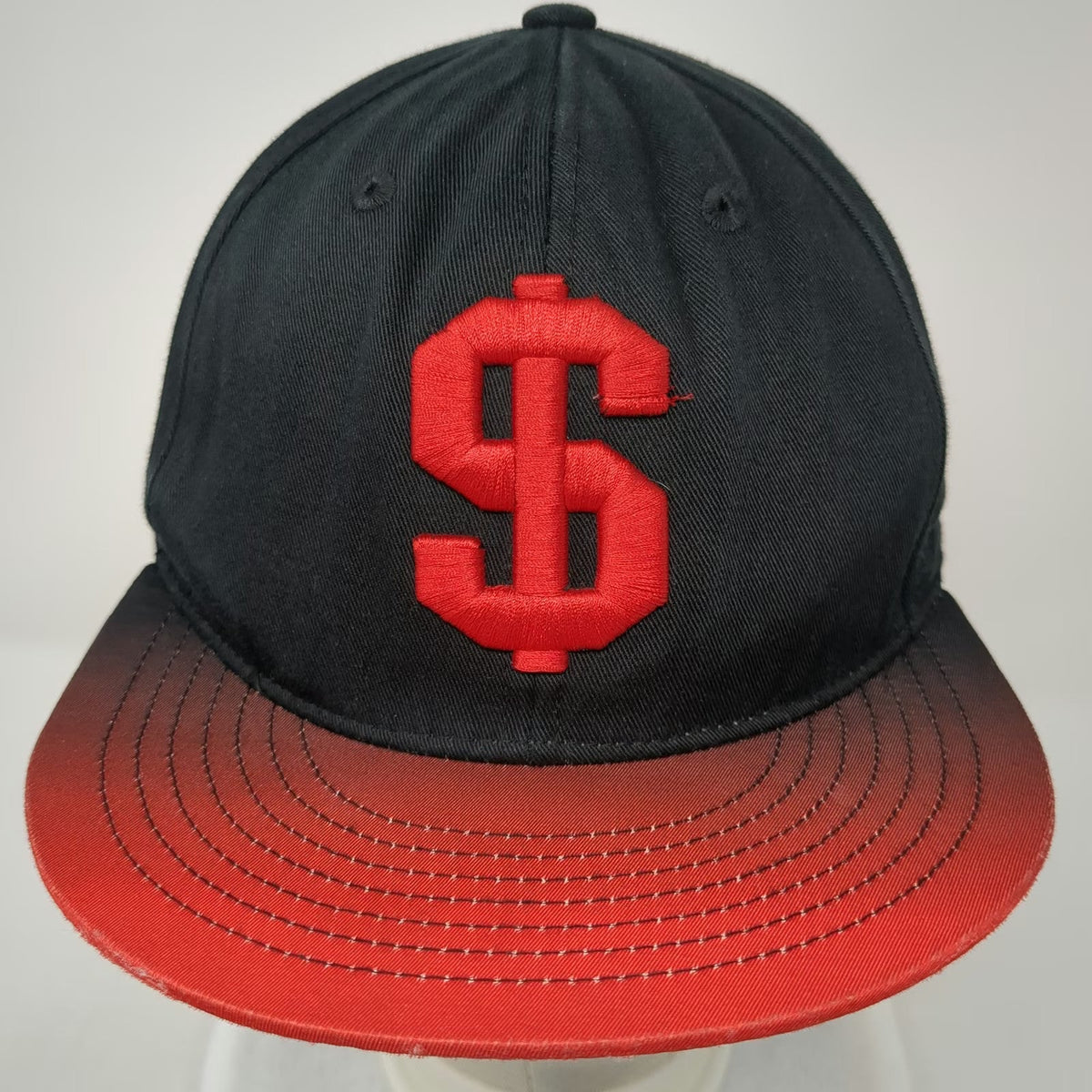 Carbon Elements Snapback Black Red One Size Dollar Sign Gradient Flat Bill Hat
