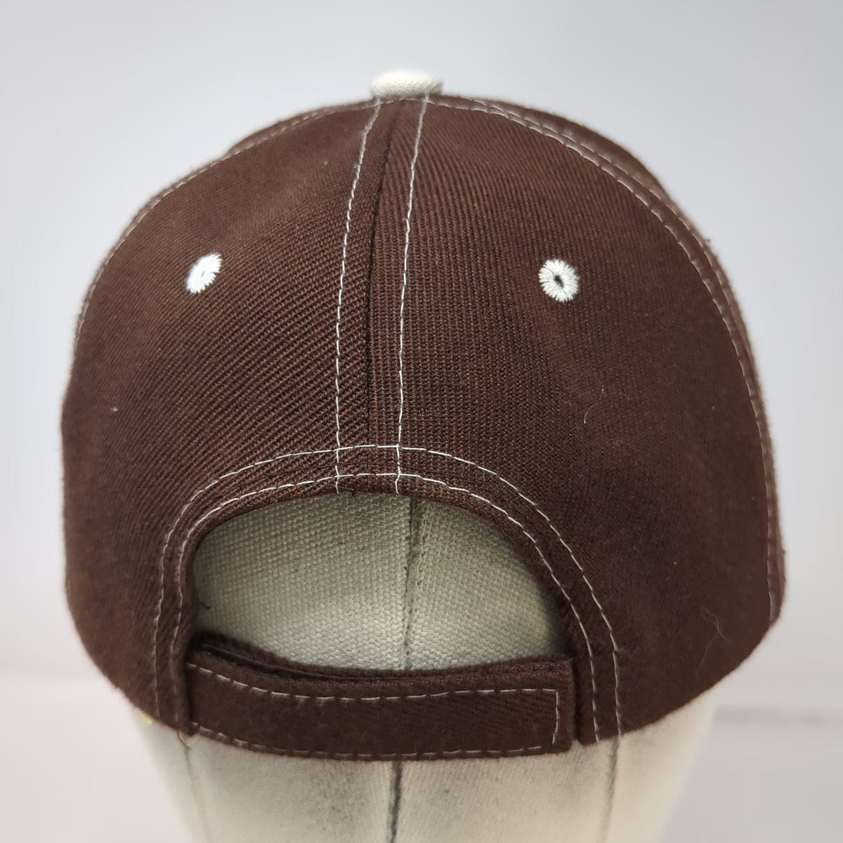 Caterpillar Baseball Cap Brown One Size Logo Strapback Contrast Stitching Hat