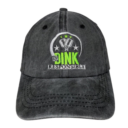 Dink Responsibly Slideback Hat Gray One Size Embroidered 6 Panel