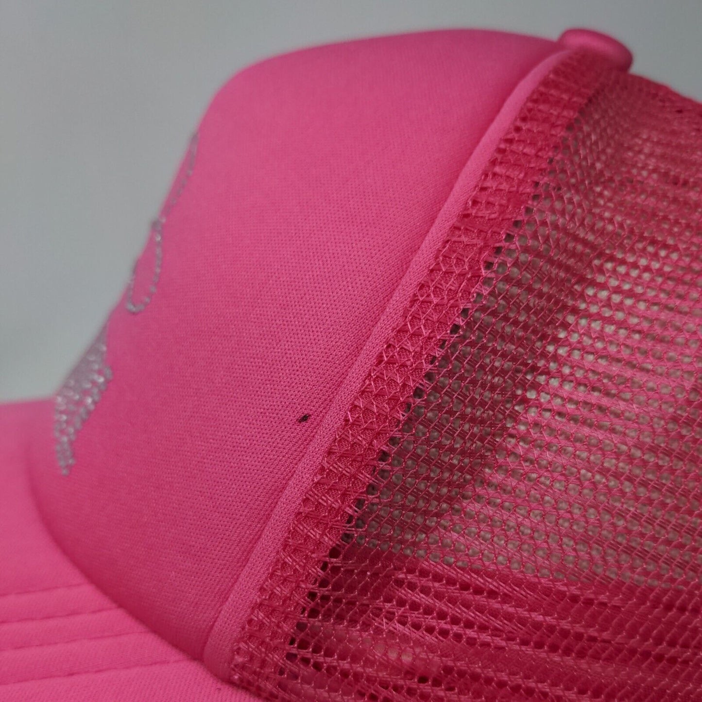 Cowgirl Bling Snapback Mesh Back Trucker Hat Pink One Size Rhinestone