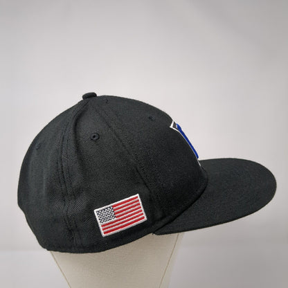 The Game Pro Fitted Hat Black 7 3/6 Embroidered Logo American Flag