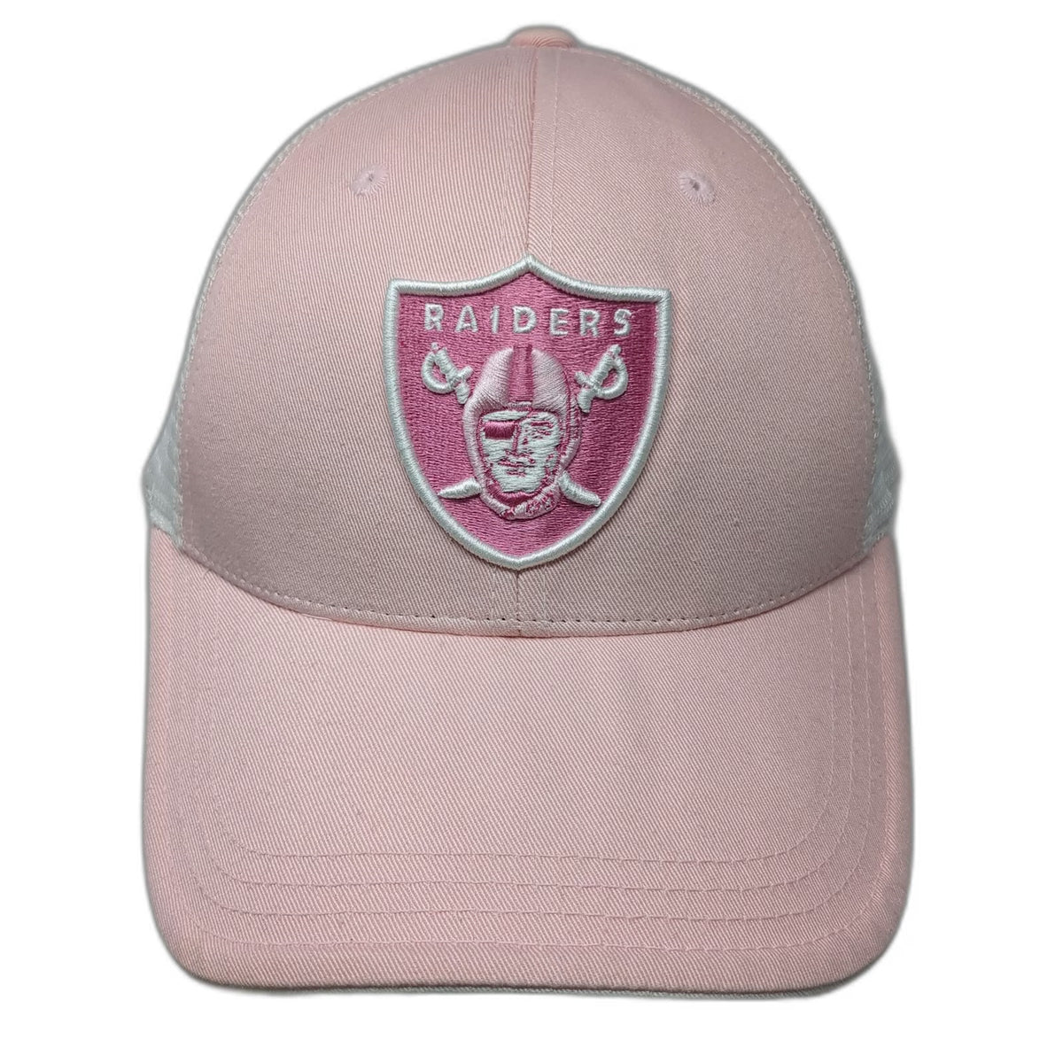 Las Vegas Raiders NFL Trucker Hat Pink One Size Mesh Back Snapback Shield Logo