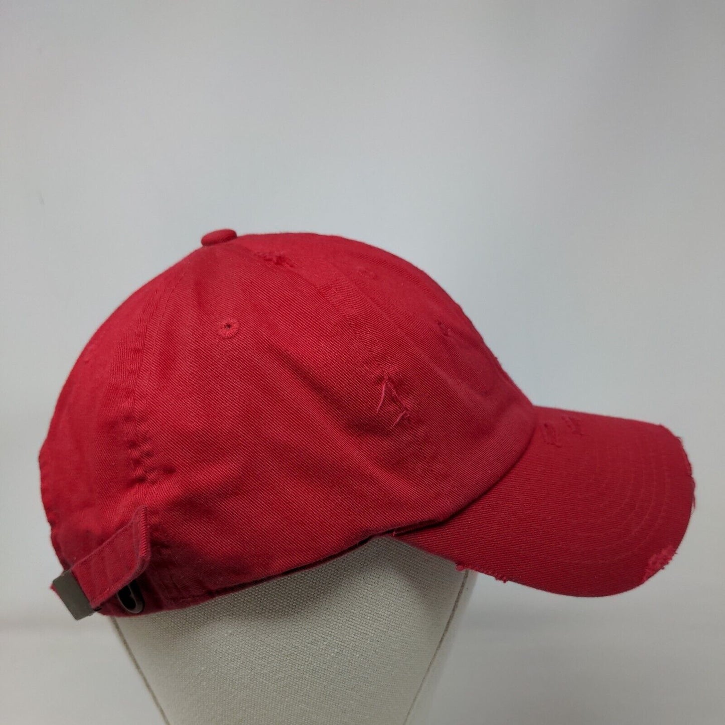 KB ETHOS Vintage Slideback Hat Red One Size Adjustable Distressed Blank