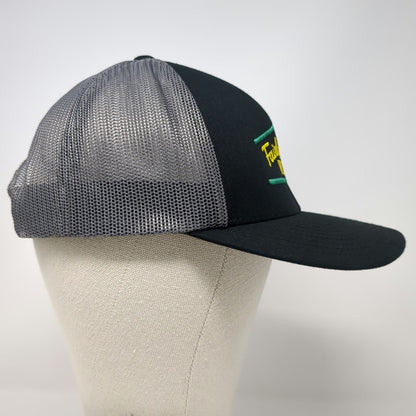 Pacific Headwear Trucker Hat Black One Size Mesh Back Snapback Embroidered Logo