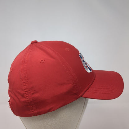 i9 Sports Strapback Hat Red One Size Adjustable Embroidered 6 Panel