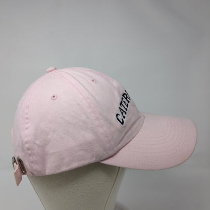 Caterpillar Slideback Hat Pink OSFM Adjustable Embroidered Vented Holes 6 Panel