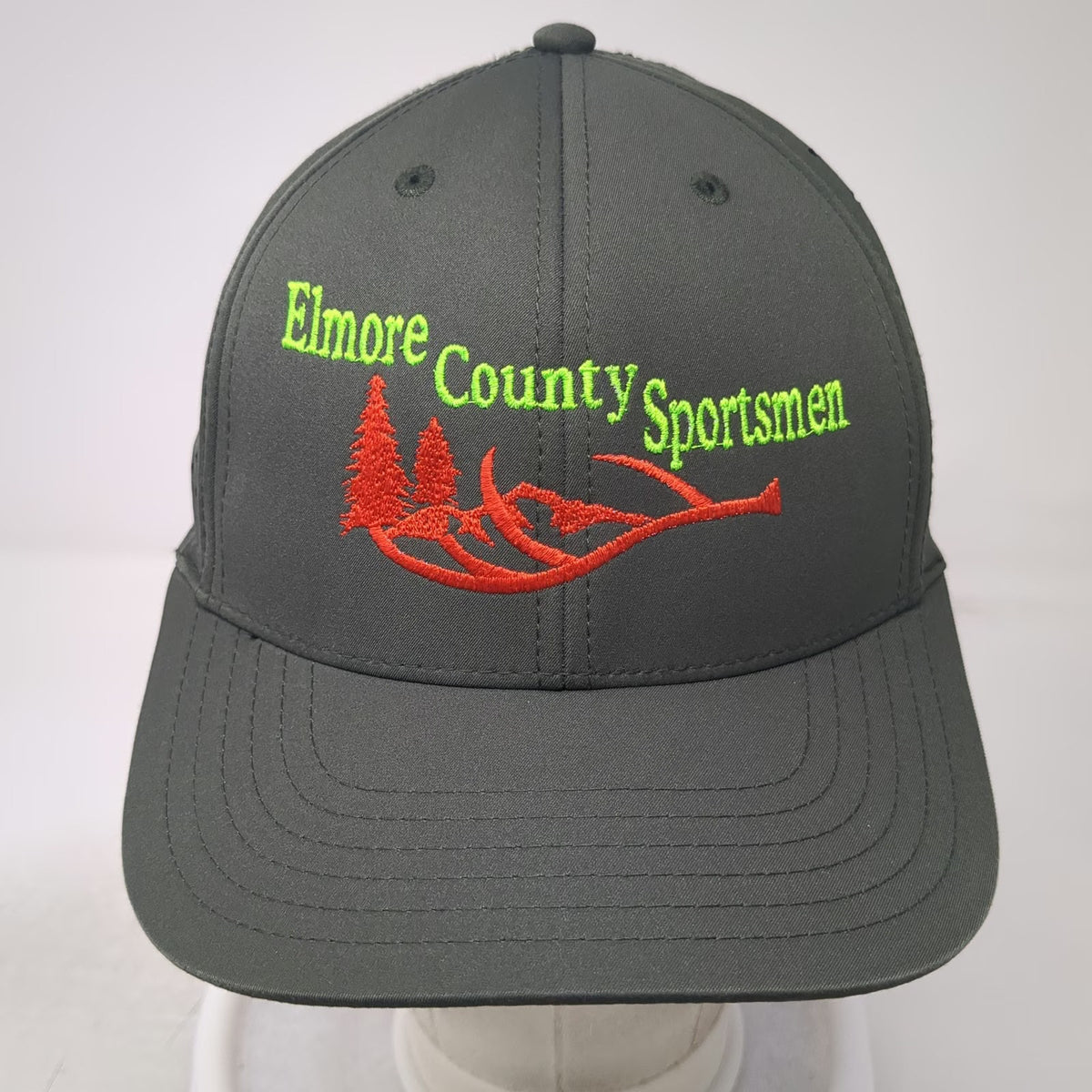 OTTO Trucker Hat Green One Size Perforated Snapback Elmore County Sportsmen
