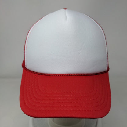 Otto Snapback Trucker Hat Red OSFM Adjustable Mesh Back Blank Rope Polyester