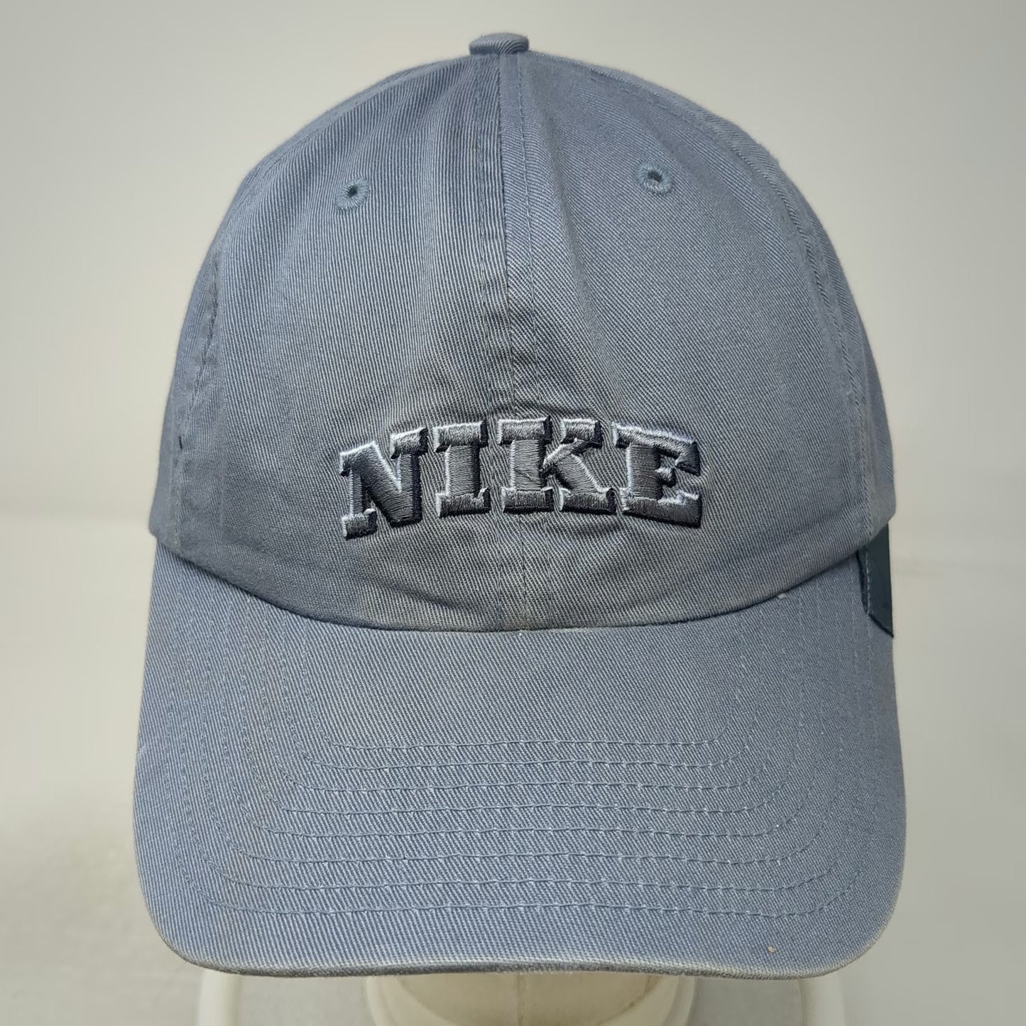 Nike Baseball Cap Blue One Size Embroidered Logo Swoosh Cotton Slideback Hat