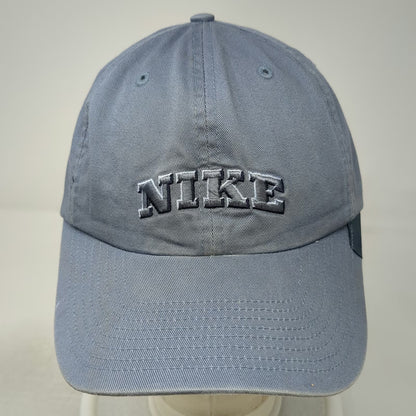 Nike Baseball Cap Blue One Size Embroidered Logo Swoosh Cotton Slideback Hat