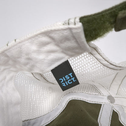 District Strapback Mesh Back Trucker Hat Green OSFA Embroidered