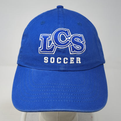 LCS Soccer Slideback Hat Blue One Size Adjustable Embroidered Big X