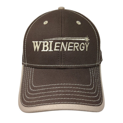 WBI Energy Strapback Hat Brown OSFM Adjustable Embroidered 6 Panel