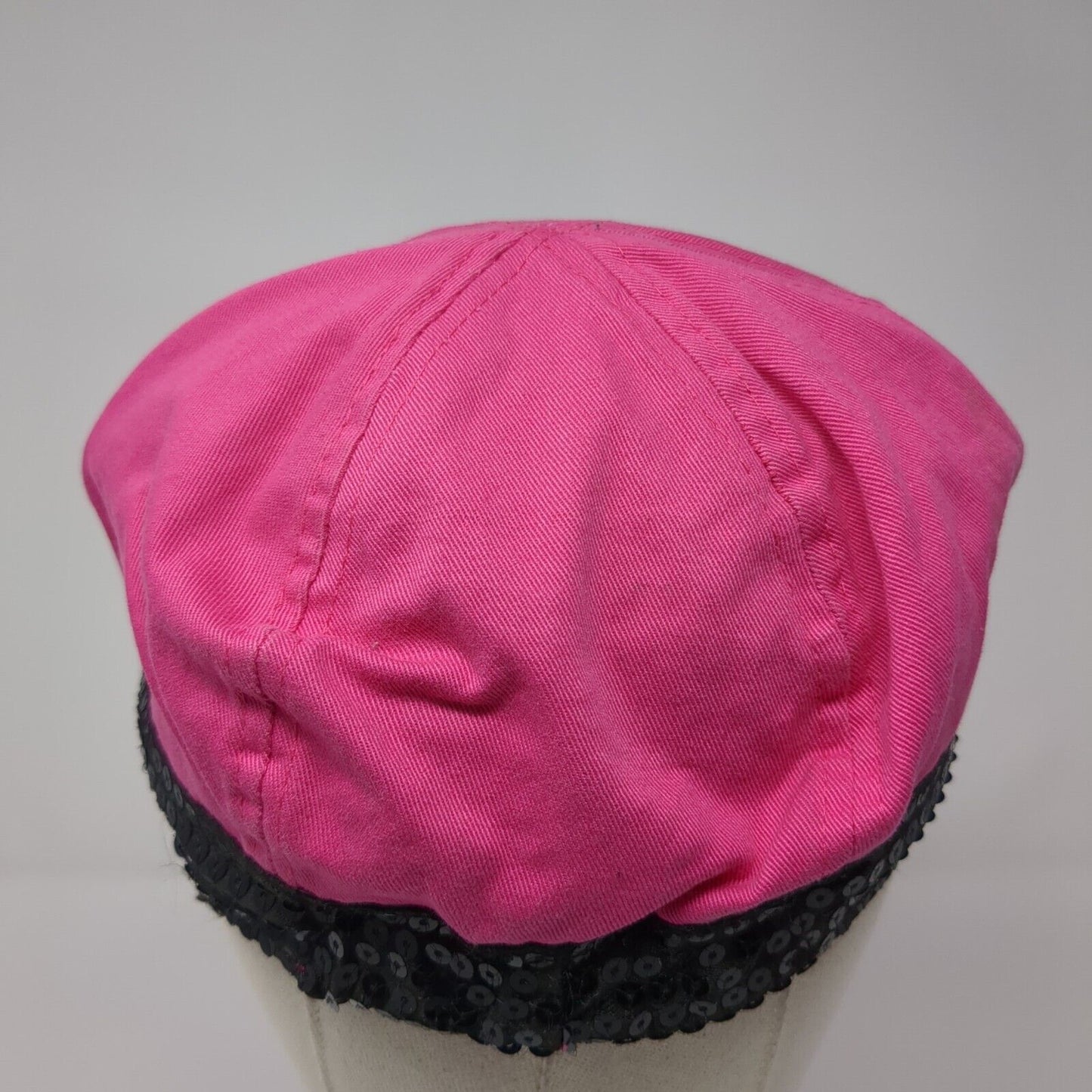Hello Kitty by Sanrio Fitted Hat Pink One Size Embroidered Bow Sequin