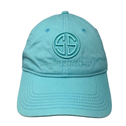 Simply Southern Slideback Hat Greenish-Blue OSFM Adjustable 6 Panel Cotton