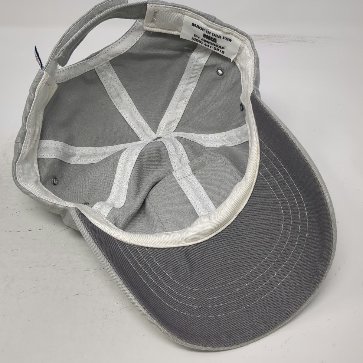 Americap Baseball Cap Gray One Size NRA High Caliber Club Patch Made in USA hat