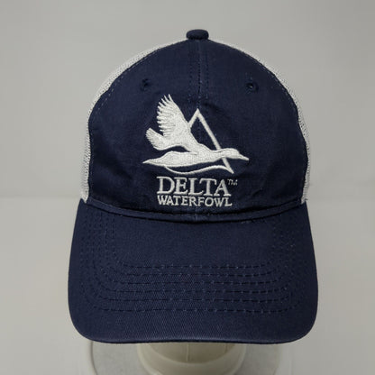 Delta Waterfowl Strapback Trucker Hat Blue OS Adjustable Mesh Back Outdoor Cap
