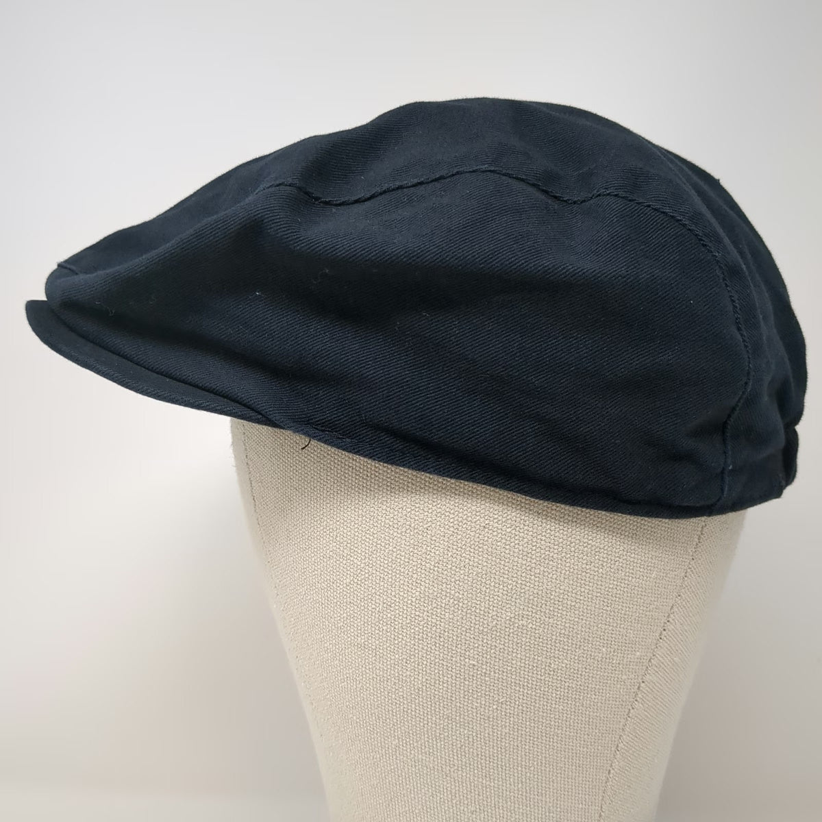 London Fog Newsboy Cap Blue XL 100% Cotton Elastic Back Twill Casual Solid Hat