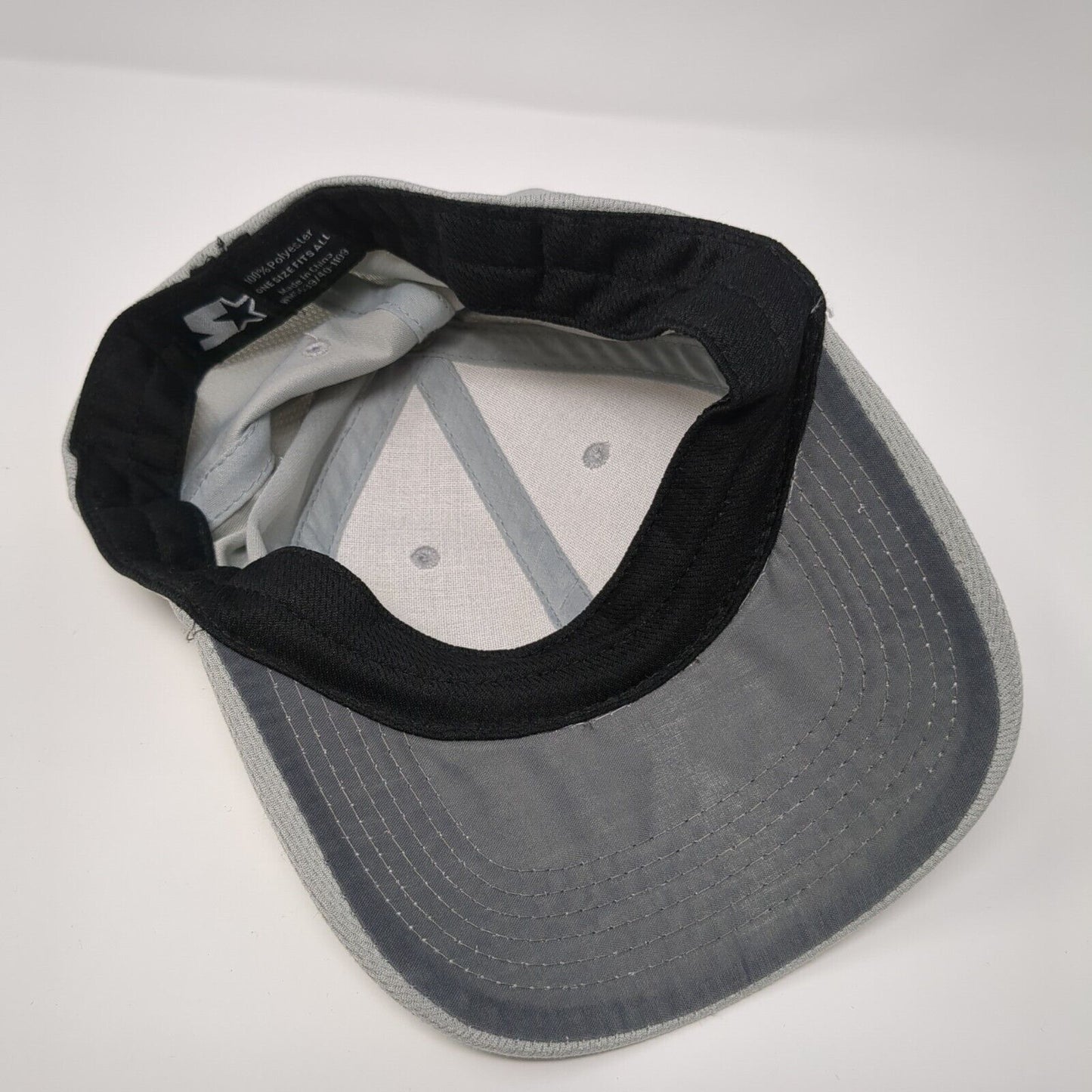 Starter Dri-Star Fitted Hat Gray One Size Embroidered Lightweight 6 Panel Blank