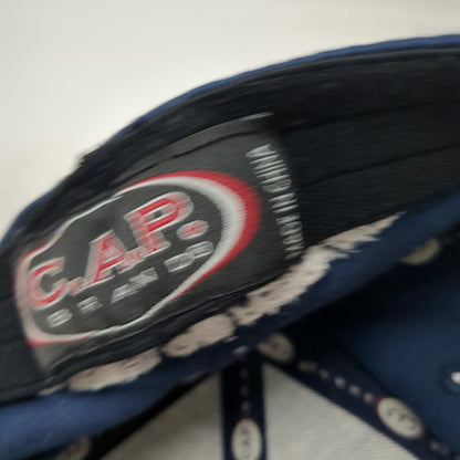 C.A.P. Brands Baseball Cap Blue M Cumberland Perry AVTS Stretch Fit Hat Logo CP