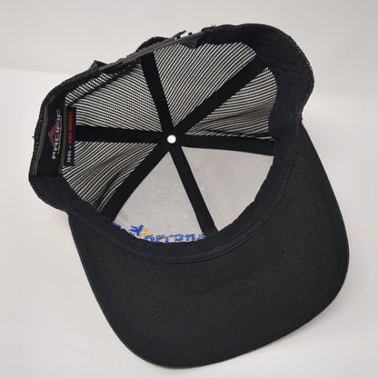 Arctic Air Snapback Trucker Hat Black OSFA Adjustable Embroidered Mesh Back