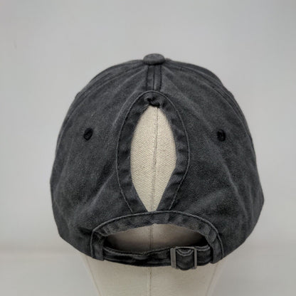 Soccer Mom Ponyback Slideback Hat Gray One Size Adjustable Embroidered Cotton