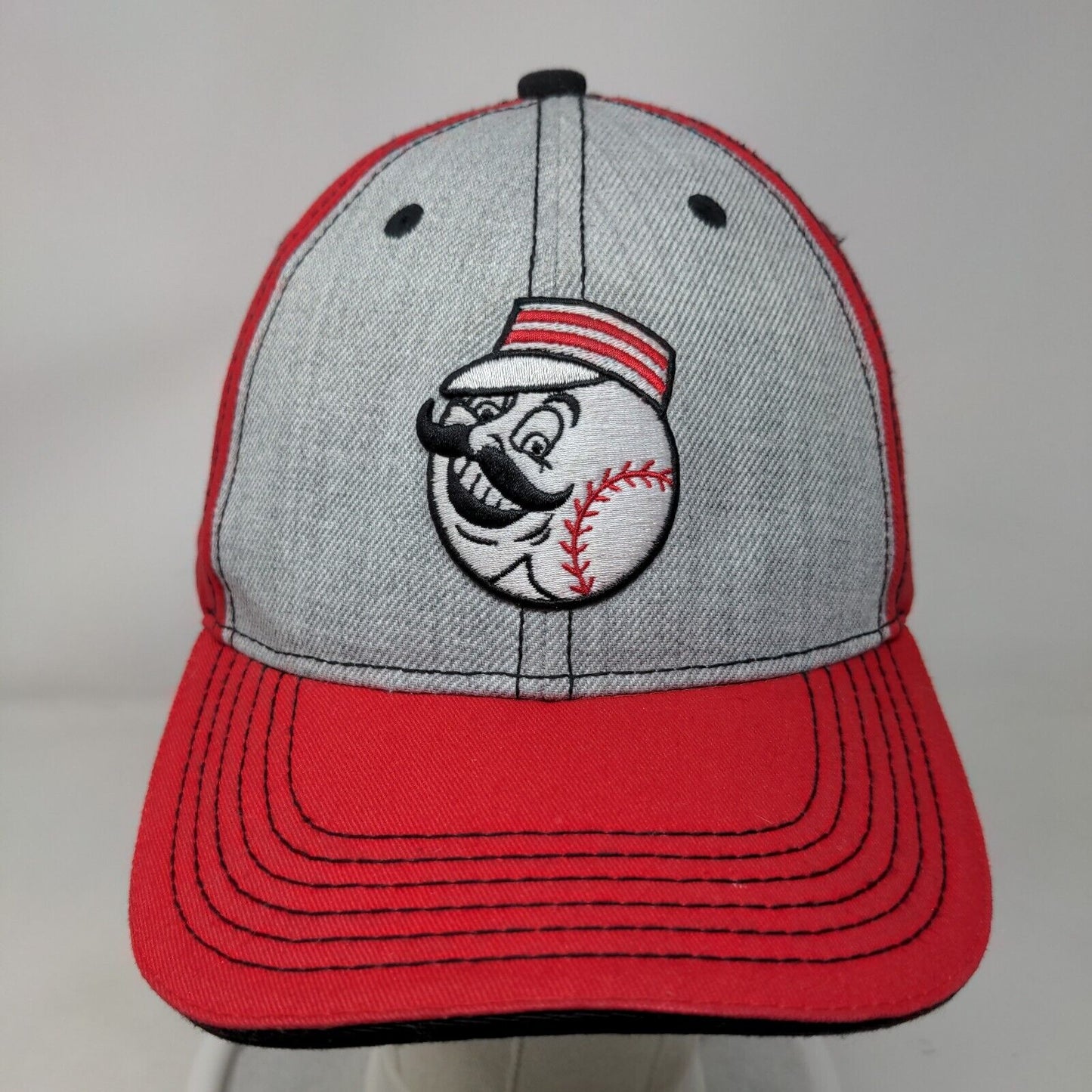 Cincinnati Reds Strapback Hat Red Gray Embroidered Mr. Redd Fox Sports Ohio MLB
