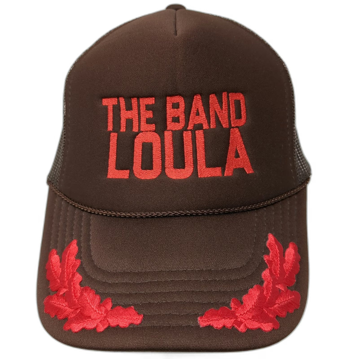 Otto Trucker Hat Brown One Size The Band Loula Red Scrambled Eggs Mesh Back