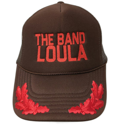 Otto Trucker Hat Brown One Size The Band Loula Red Scrambled Eggs Mesh Back