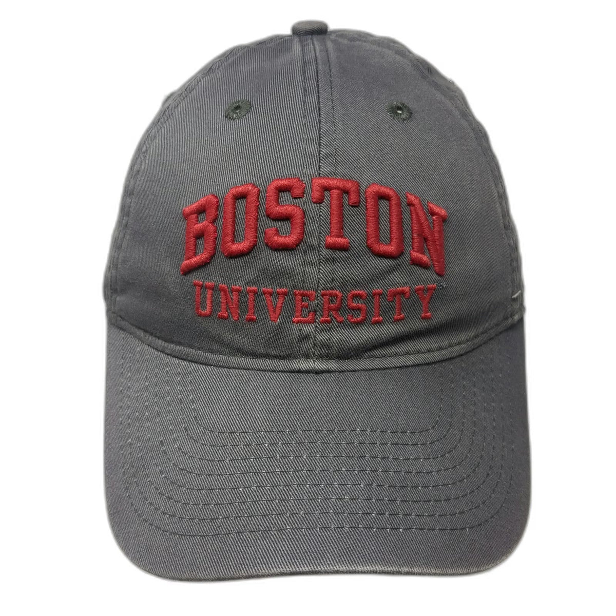 Boston University NCAA Legacy Gray One Size Red Embroidered Cap Slideback Hat