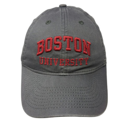 Boston University NCAA Legacy Gray One Size Red Embroidered Cap Slideback Hat