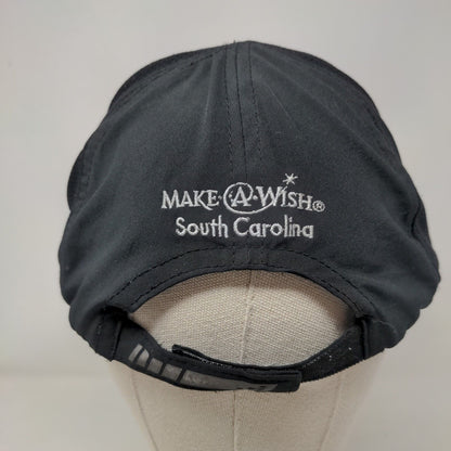 Running Wild For Wishes Strapback Hat Black One Size Mesh Embroidered