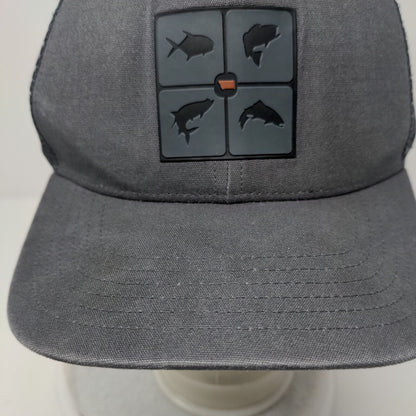 Simms Fishing Snapback Trucker Hat Gray One Size Mesh Back Outdoor