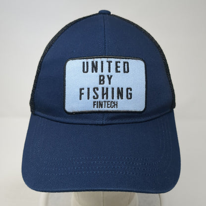 United By Fishing Fintech Snapback Trucker Hat Blue One Size Mesh Back
