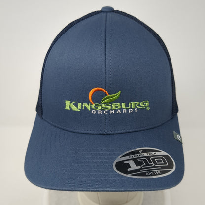 Kingsburg Orchards Snapback Trucker Hat Blue OS Mesh Back 110 Flexfit Yupoong